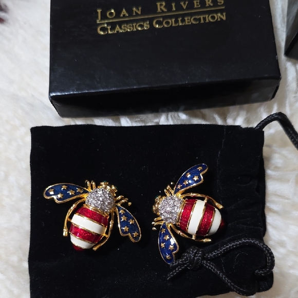 Joan Rivers Jewelry - Joan Rivers Patriotic Bee Brooches - Red, White, Blue, Gold